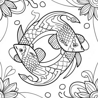 Page A Colorier Du Signe Du Zodiaque Poissons 22723-20924