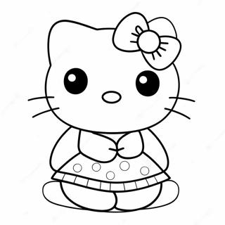 Page A Colorier De Hello Kitty Dans Une Jolie Robe 22814-20991