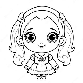 Page A Colorier De Fille Kawaii Mignonne Avec De Grands Yeux 2282-1872