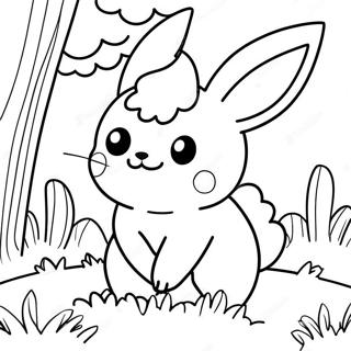 Page A Colorier De Flareon Mignon Jouant Dans Lherbe 22934-21085