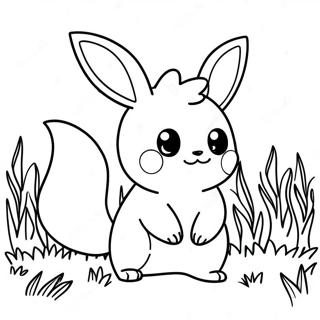 Page A Colorier De Flareon Mignon Jouant Dans Lherbe 22934-21086