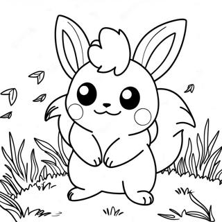 Page A Colorier De Flareon Mignon Jouant Dans Lherbe 22934-21087