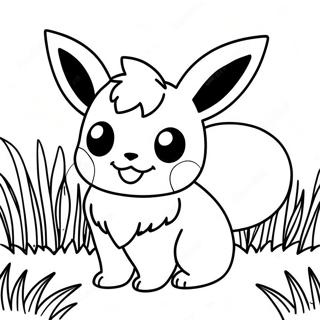 Page A Colorier De Flareon Mignon Jouant Dans Lherbe 22934-21088