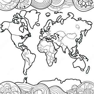 Page A Colorier De La Carte Du Monde Coloree 22964-21109