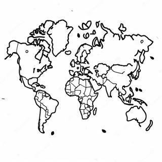 Page A Colorier De La Carte Du Monde Coloree 22964-21110