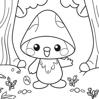 Page A Colorier Gnome Champignon Mignon Dans La Foret 23074-21197