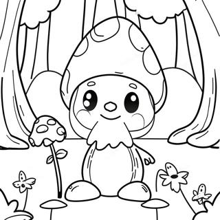 Page A Colorier Gnome Champignon Mignon Dans La Foret 23074-21199