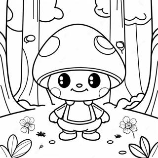 Page A Colorier Gnome Champignon Mignon Dans La Foret 23074-21200