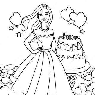 Page A Colorier Celebration Danniversaire Barbie 23113-21226