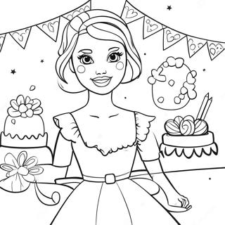 Page A Colorier Celebration Danniversaire Barbie 23113-21227