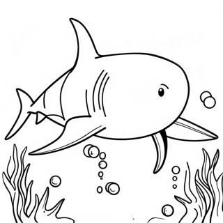 Page A Colorier Du Grand Requin Blanc Nageant 23224-21318