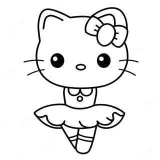 Hello Kitty Ballerine Contour Pages À Colorier