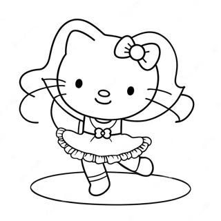 Page A Colorier Hello Kitty Ballerine Mignonne Dansante 23294-21373