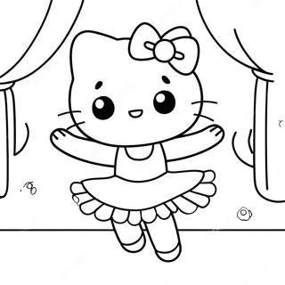 Page A Colorier Hello Kitty Ballerine Mignonne Dansante 23294-21374