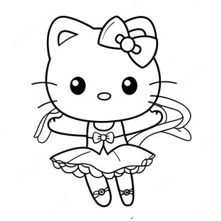 Page A Colorier Hello Kitty Ballerine Mignonne Dansante 23294-21375