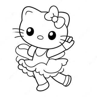 Page A Colorier Hello Kitty Ballerine Mignonne Dansante 23294-21376