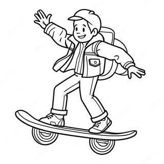 Page A Colorier Marty Mcfly Sur Hoverboard 23304-21381