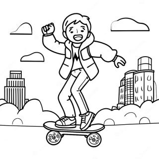 Page A Colorier Marty Mcfly Sur Hoverboard 23304-21382