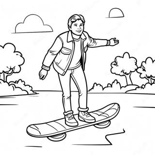 Page A Colorier Marty Mcfly Sur Hoverboard 23304-21383