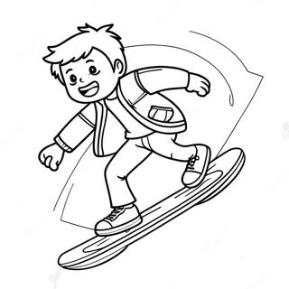 Page A Colorier Marty Mcfly Sur Hoverboard 23304-21384