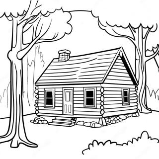 Cabane En Rondins Pages À Colorier