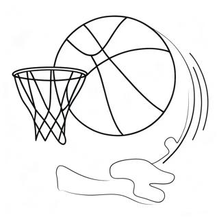 Page A Colorier Panier De Basketball Amusant Avec Ballon 23334-21407