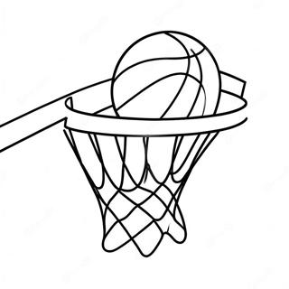 Page A Colorier Panier De Basketball Amusant Avec Ballon 23334-21408