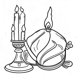 Page A Colorier De Lallumage Des Bougies De Shabbos 23393-21450