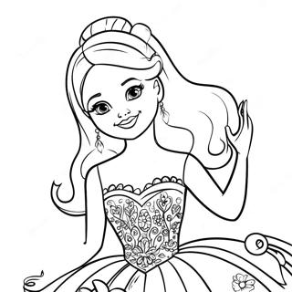 Page A Colorier De Bibble Barbie Dans Une Robe Etincelante 23404-21462