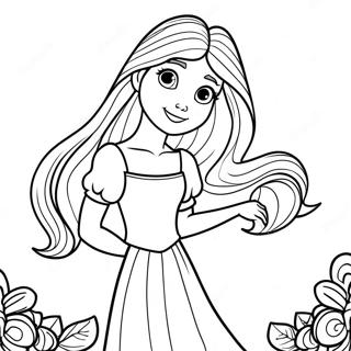 Page A Colorier De Raiponce Avec De Longs Cheveux 23424-21479