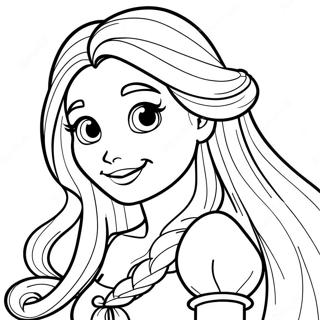 Page A Colorier De Raiponce Avec De Longs Cheveux 23424-21480