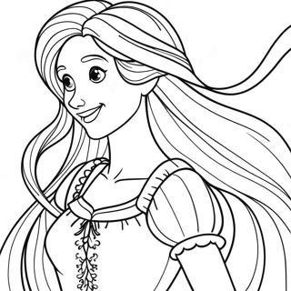 Page A Colorier De Raiponce Avec De Longs Cheveux 23424-21651