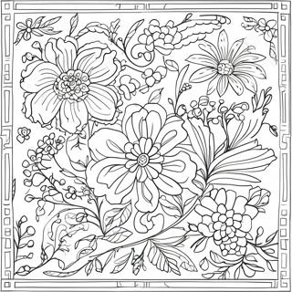 Page A Colorier De Motif Floral Chinoiserie 23433-21482