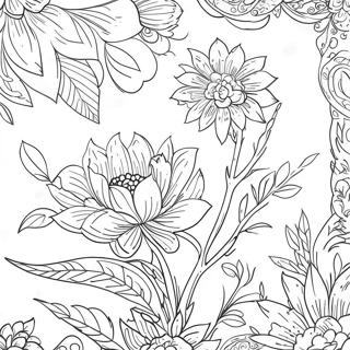 Page A Colorier De Motif Floral Chinoiserie 23433-21483