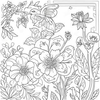 Page A Colorier De Motif Floral Chinoiserie 23433-21656