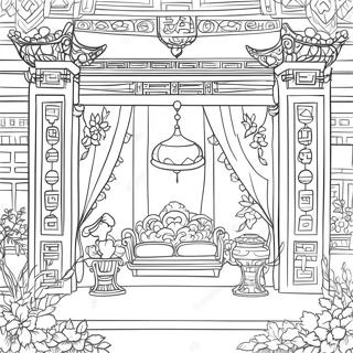 Page A Colorier De Scene Chinoiserie Elegante 23434-21488