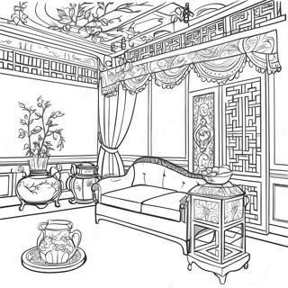 Page A Colorier De Scene Chinoiserie Elegante 23434-21657