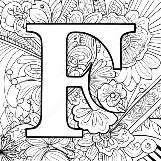 Page A Colorier De La Lettre F Elegante 23584-21607