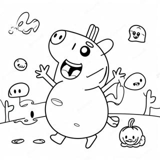 Page A Colorier De Peppa Pig Spooky Avec Des Fantomes 23644-21826