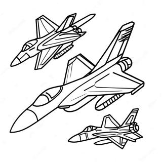 Avion De Chasse F18 Pages À Colorier