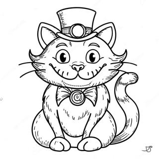 Page A Colorier Du Chat De Cheshire Dans Un Style Steampunk 23724-21889