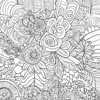 Page A Colorier De Motifs Geometriques Psychedeliques 23754-21913