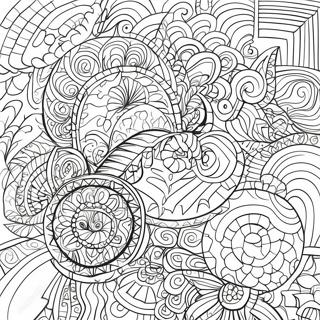 Page A Colorier De Motifs Geometriques Psychedeliques 23754-21916