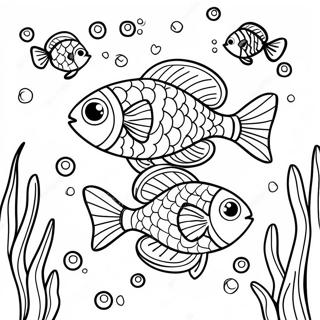 Page A Colorier De Poissons Colores Nageant Dans Locean 23774-21929