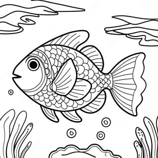 Page A Colorier De Poissons Colores Nageant Dans Locean 23774-21930