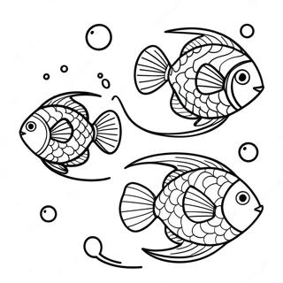 Page A Colorier De Poissons Colores Nageant Dans Locean 23774-21932