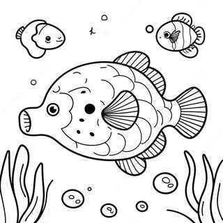 Page A Colorier Poisson Globe Mignon Sous Leau 23904-22033