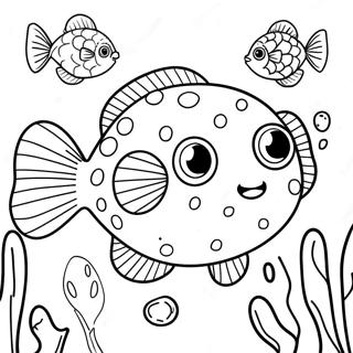 Page A Colorier Poisson Globe Mignon Sous Leau 23904-22036