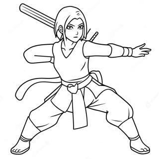 Sakura Haruno En Pose De Combat Page A Colorier 23964-22081