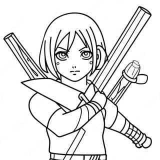 Sakura Haruno En Pose De Combat Page A Colorier 23964-22083